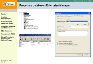 Progettare database - Enterprise Manager 