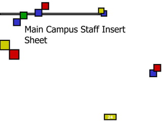 Main Campus Staff Insert Sheet 
