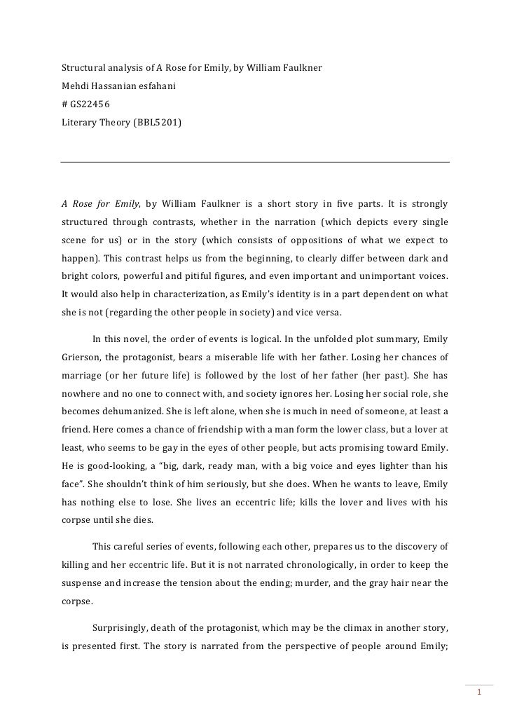 Rose emily william faulkner thesis