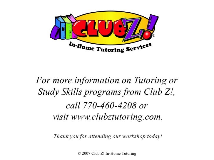 club z in home tutoring