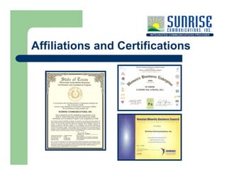 Affiliations and Certifications
 