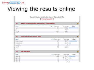Viewing the results online 