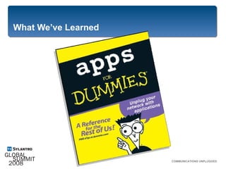 What We’ve Learned COMMUNICATIONS UNPLUGGED  