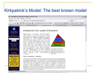 Kirkpatrick’s Model: The best known model 