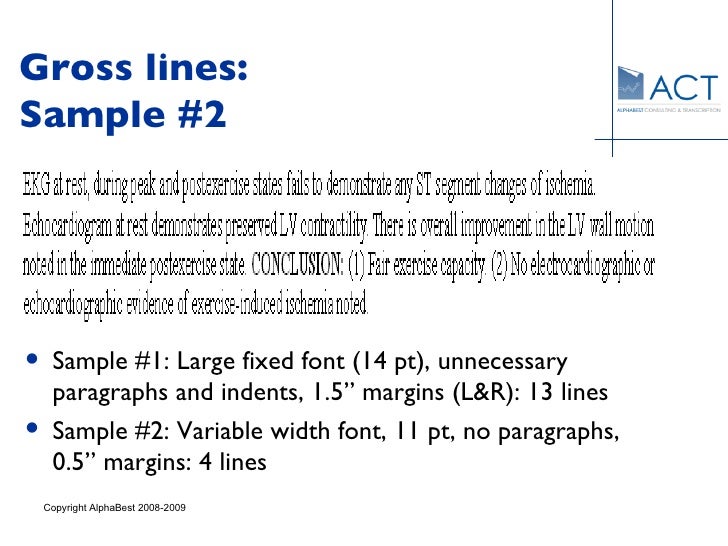 medical transcription sample