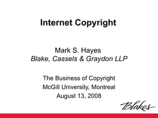 Internet Copyright  Law