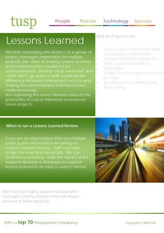 Tusp Capabilities Statement