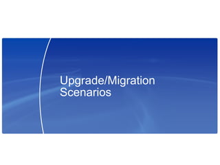 Upgrade/Migration
Scenarios
 