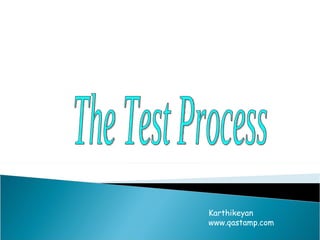 The Test Process Karthikeyan www.qastamp.com 