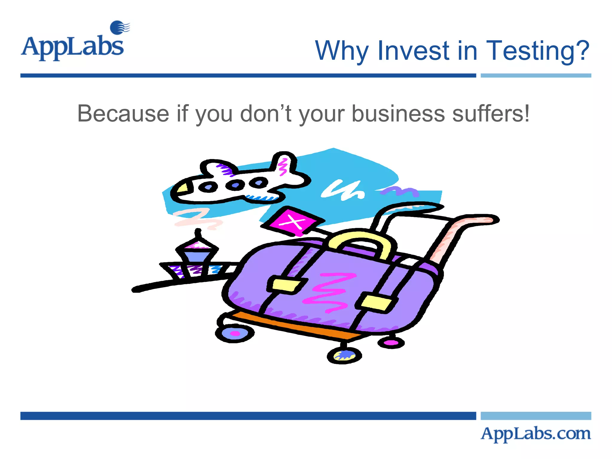 Why Invest in Testing? Because if you don’t your business suffers! 
