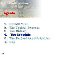 Agenda 1. Introduction 2.  The Typical Process 3.  The Bidder 4.  The Schedule 5. The Project Administration 6. Q&A 