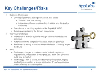 The Art Of Testing Trading Platforms From AppLabs | PPT