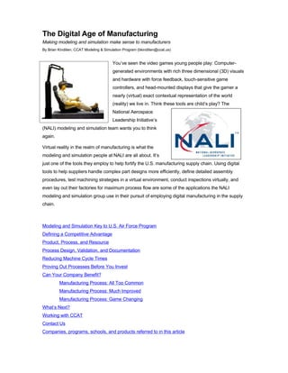 B Kindilien-The Digital Age of Manufacturing