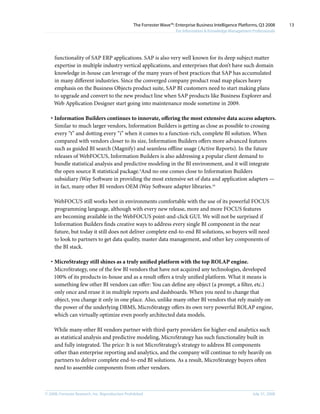 The Forrester Wave Enterprise Business Intelligence Platforms, Q3 2008