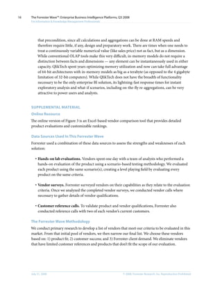 The Forrester Wave Enterprise Business Intelligence Platforms, Q3 2008