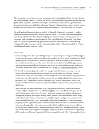 The Forrester Wave Enterprise Business Intelligence Platforms, Q3 2008