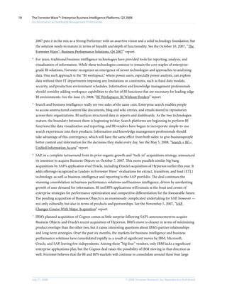 The Forrester Wave Enterprise Business Intelligence Platforms, Q3 2008