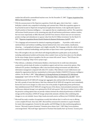 The Forrester Wave Enterprise Business Intelligence Platforms, Q3 2008