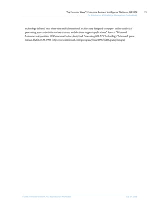 The Forrester Wave Enterprise Business Intelligence Platforms, Q3 2008