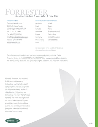 The Forrester Wave Enterprise Business Intelligence Platforms, Q3 2008
