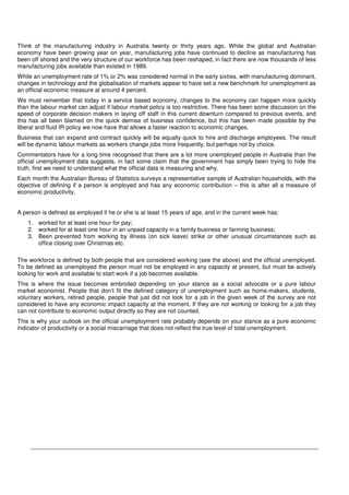 The Hidden Unemployed In Australia