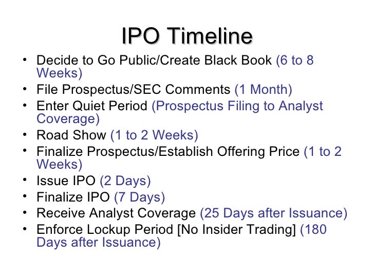 Sec quiet period ipo