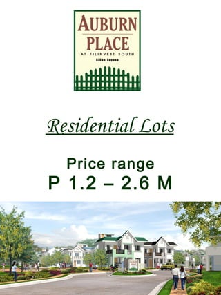 Price range
Residential Lots
P 1.2 – 2.6 M
 
