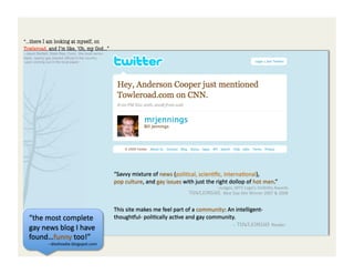 Towleroad Awards and Endorsments