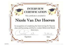 Training Program Certificates