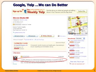 Google, Yelp …We can Do Better 
