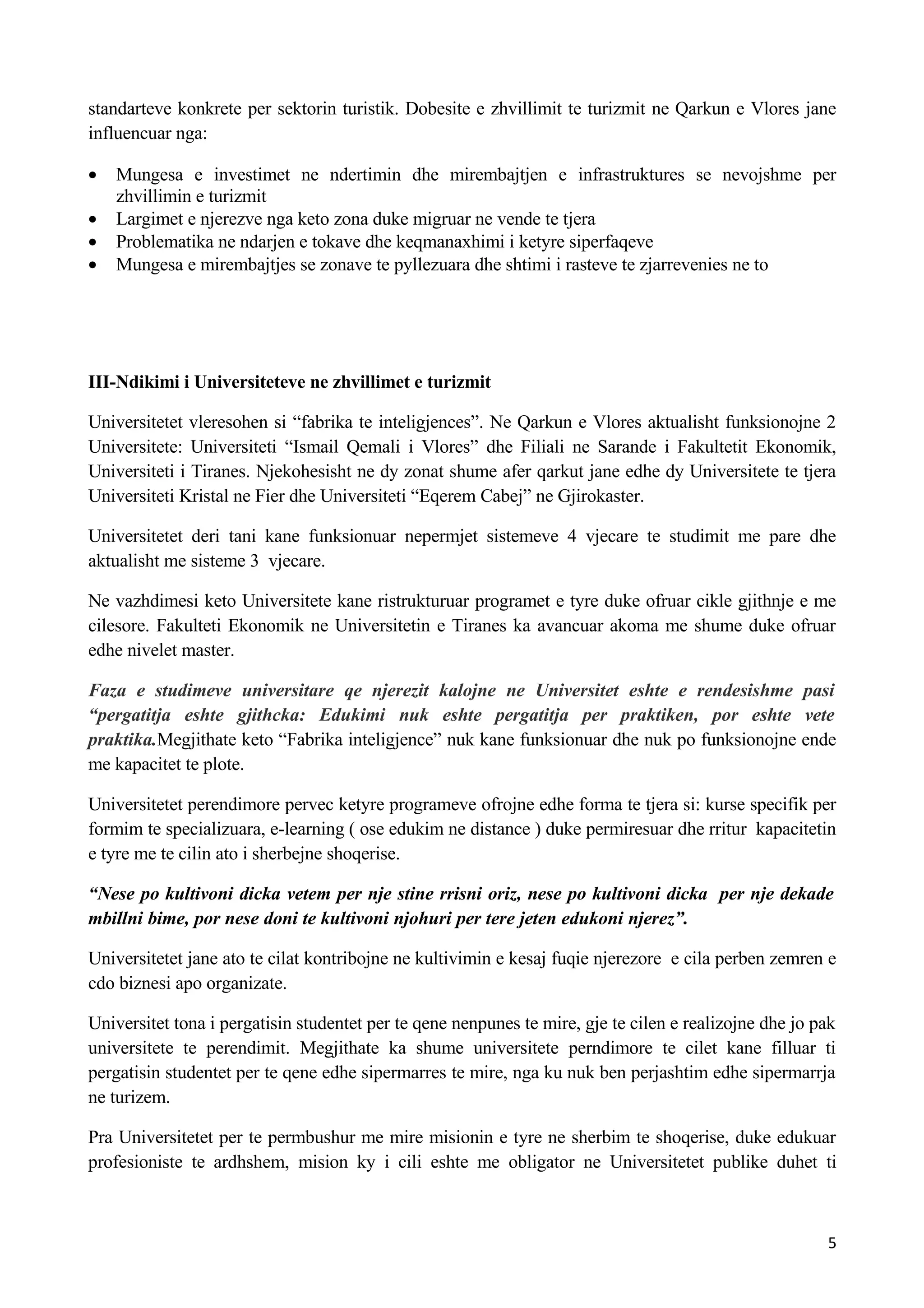 Turizmi Në ShqipëRi Dhe Prespektiva Per Te Ardhmen Qarku Vlore