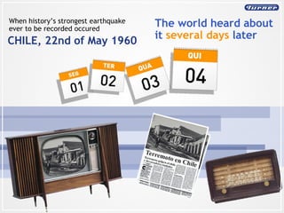 When history’s strongest earthquake ever to be recorded occured CHILE, 22nd of May 1960 The world heard about it  several days  later 