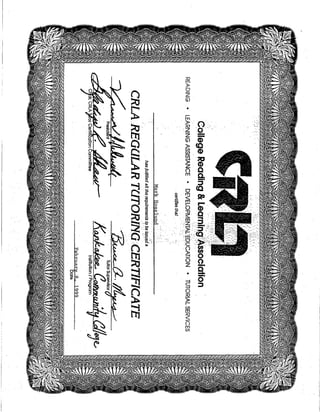 Tutor Certificate