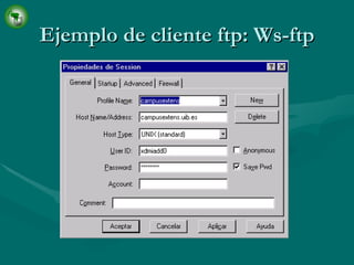 Ejemplo de cliente ftp: Ws-ftp 
