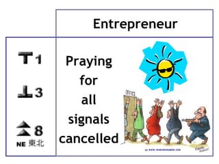 Entrepreneur Praying for all signals cancelled 