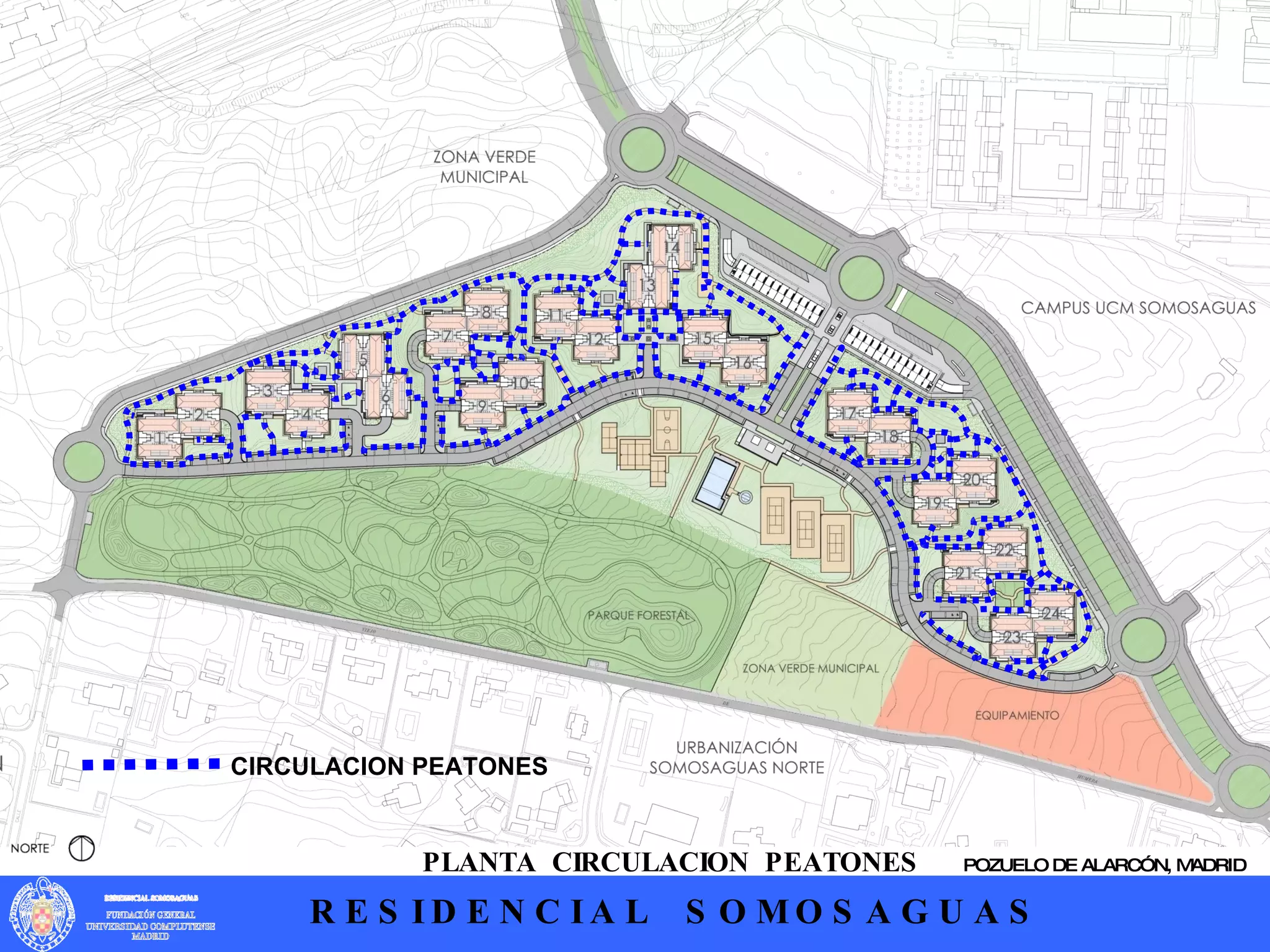 CIRCULACION PEATONES PLANTA  CIRCULACION  PEATONES   POZUELO DE ALARCÓN, MADRID 