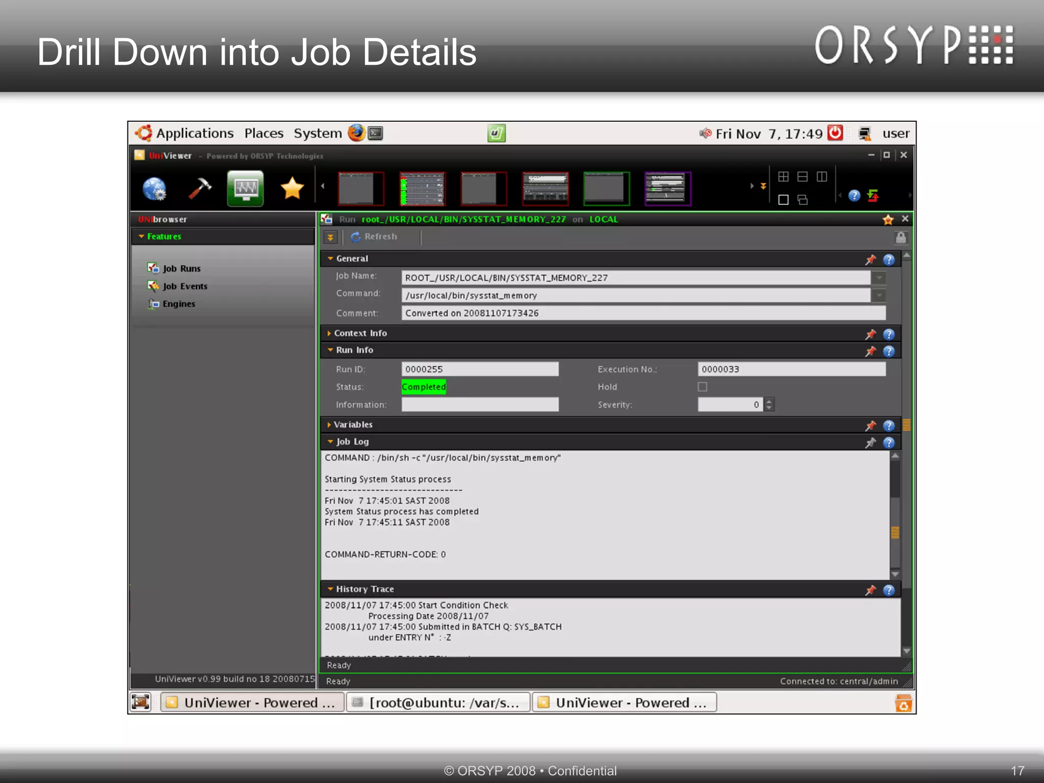 Drill Down into Job Details 