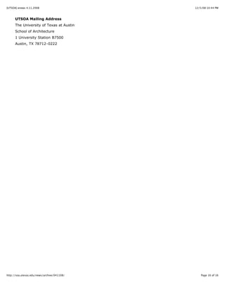 [Utsoa] Enews 4.11.2008