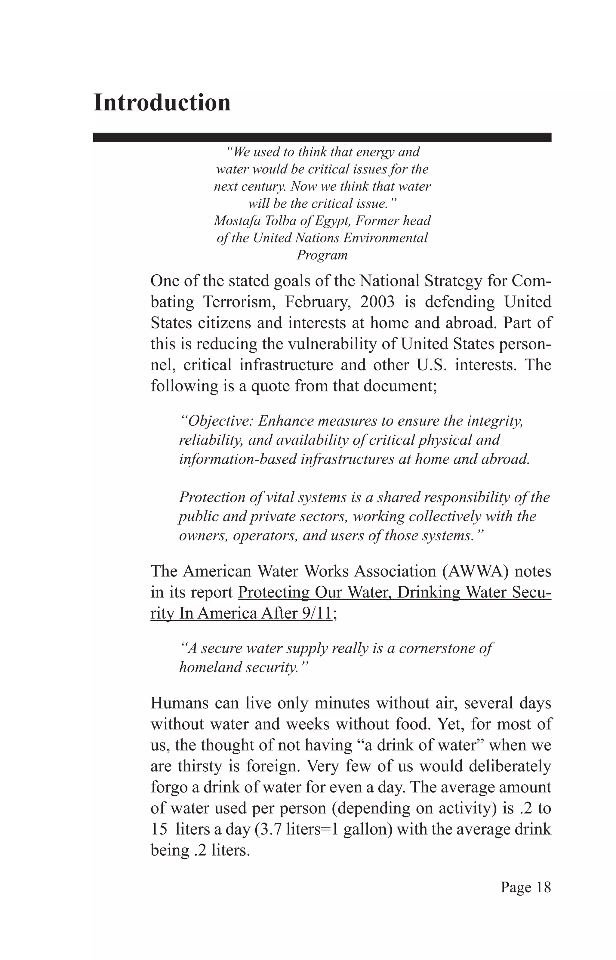 Understanding Water and Terrorism