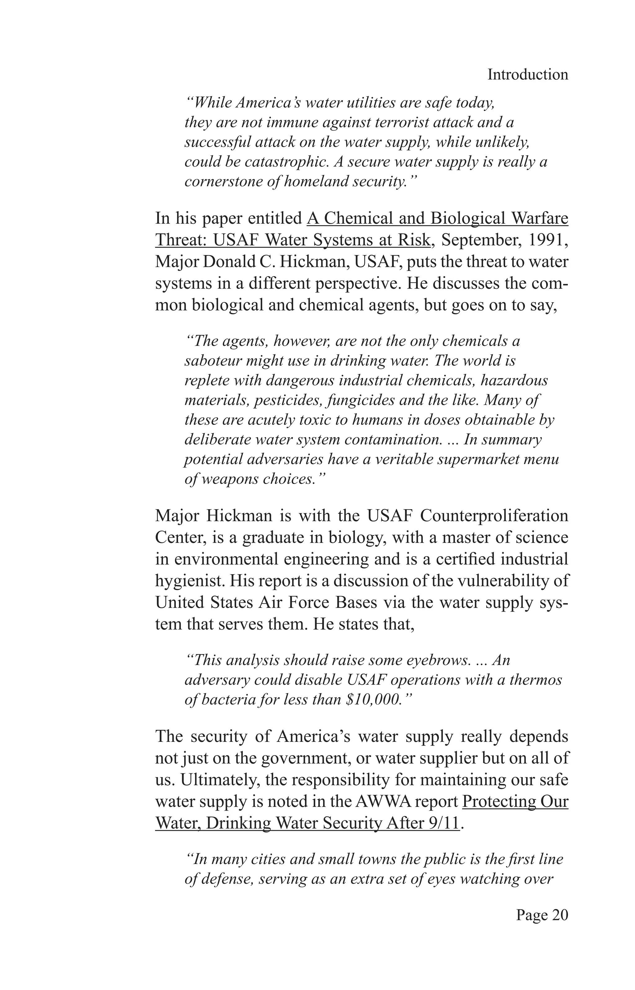 Understanding Water and Terrorism