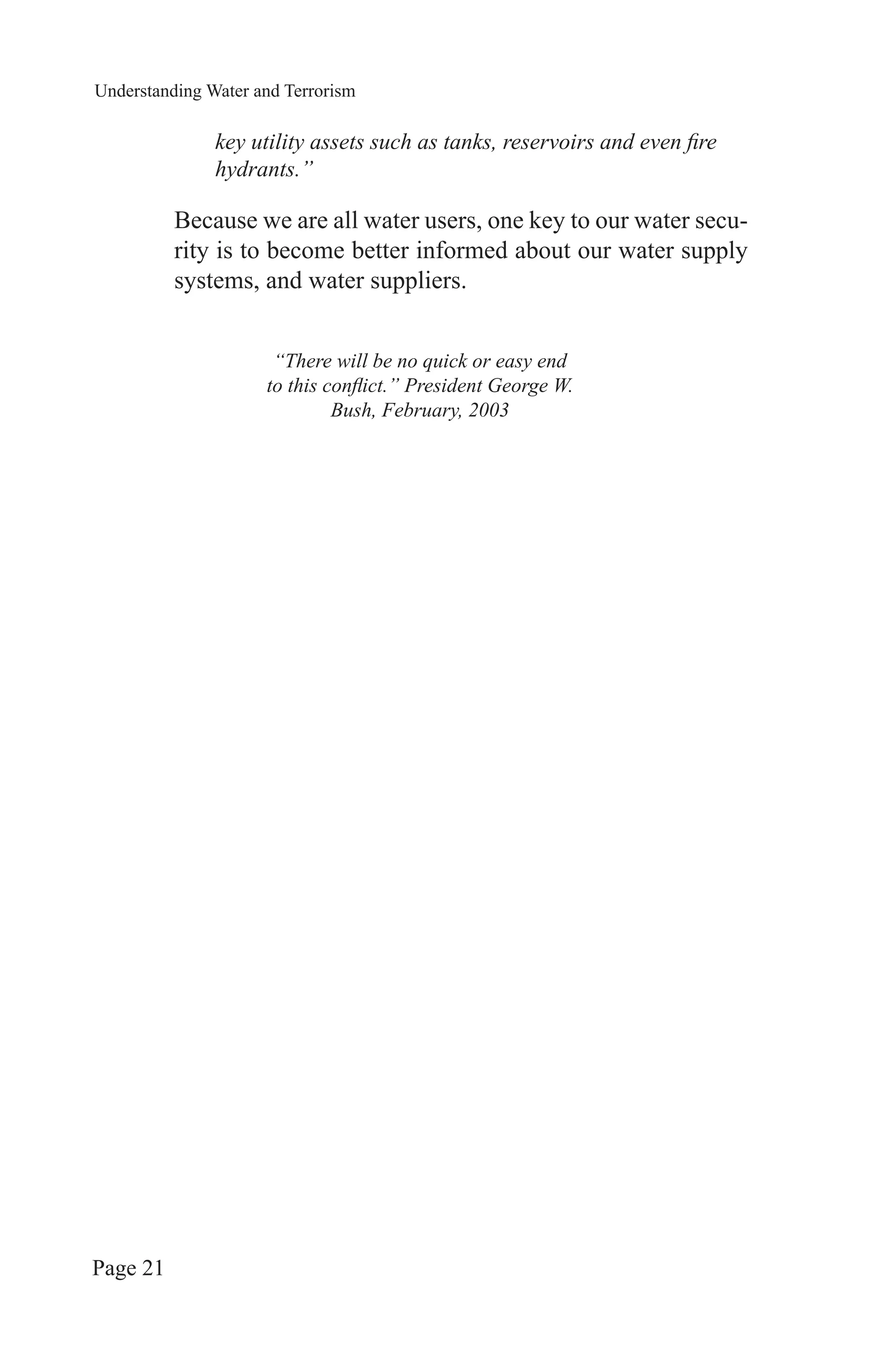 Understanding Water and Terrorism