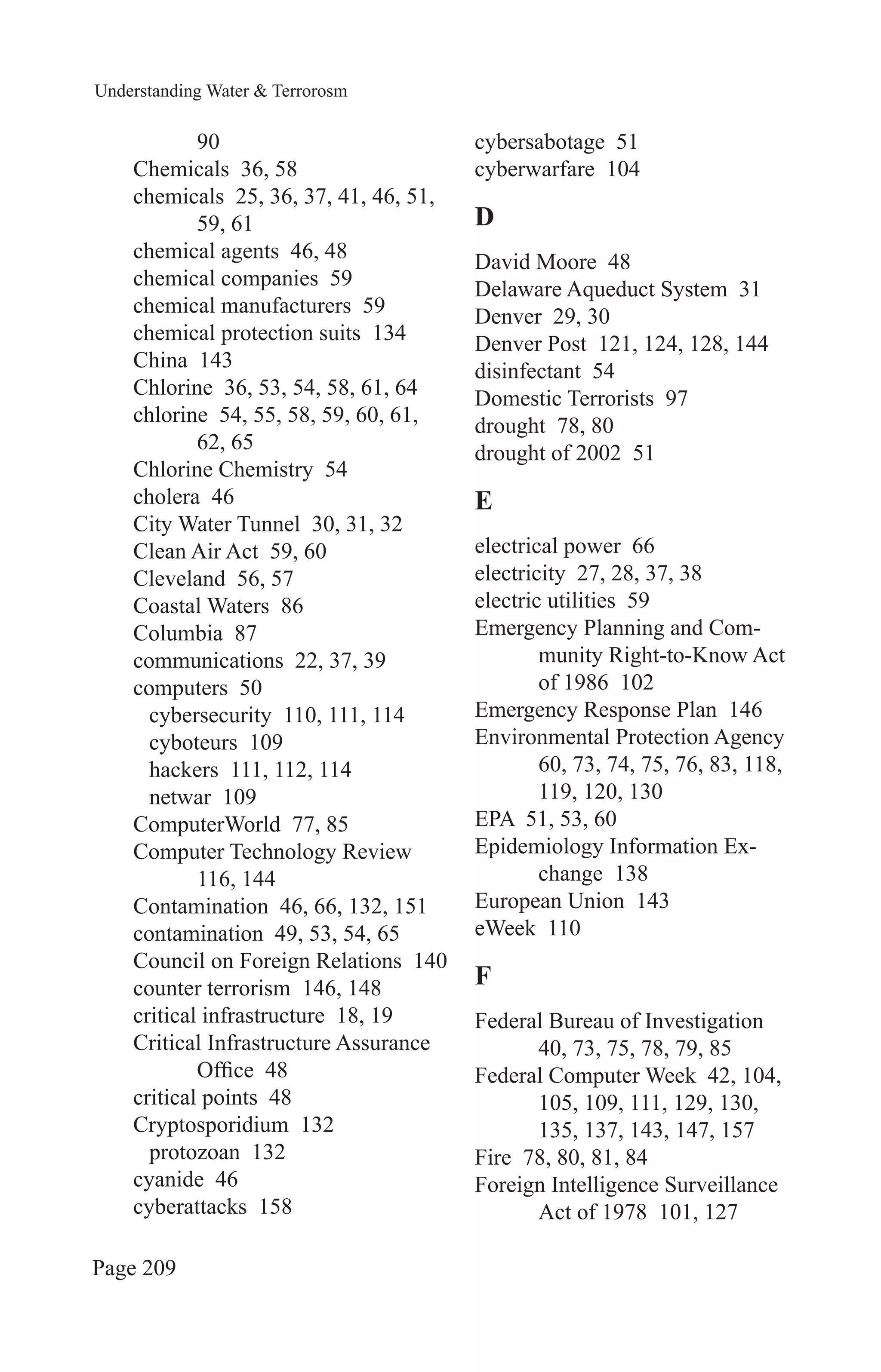 Understanding Water and Terrorism