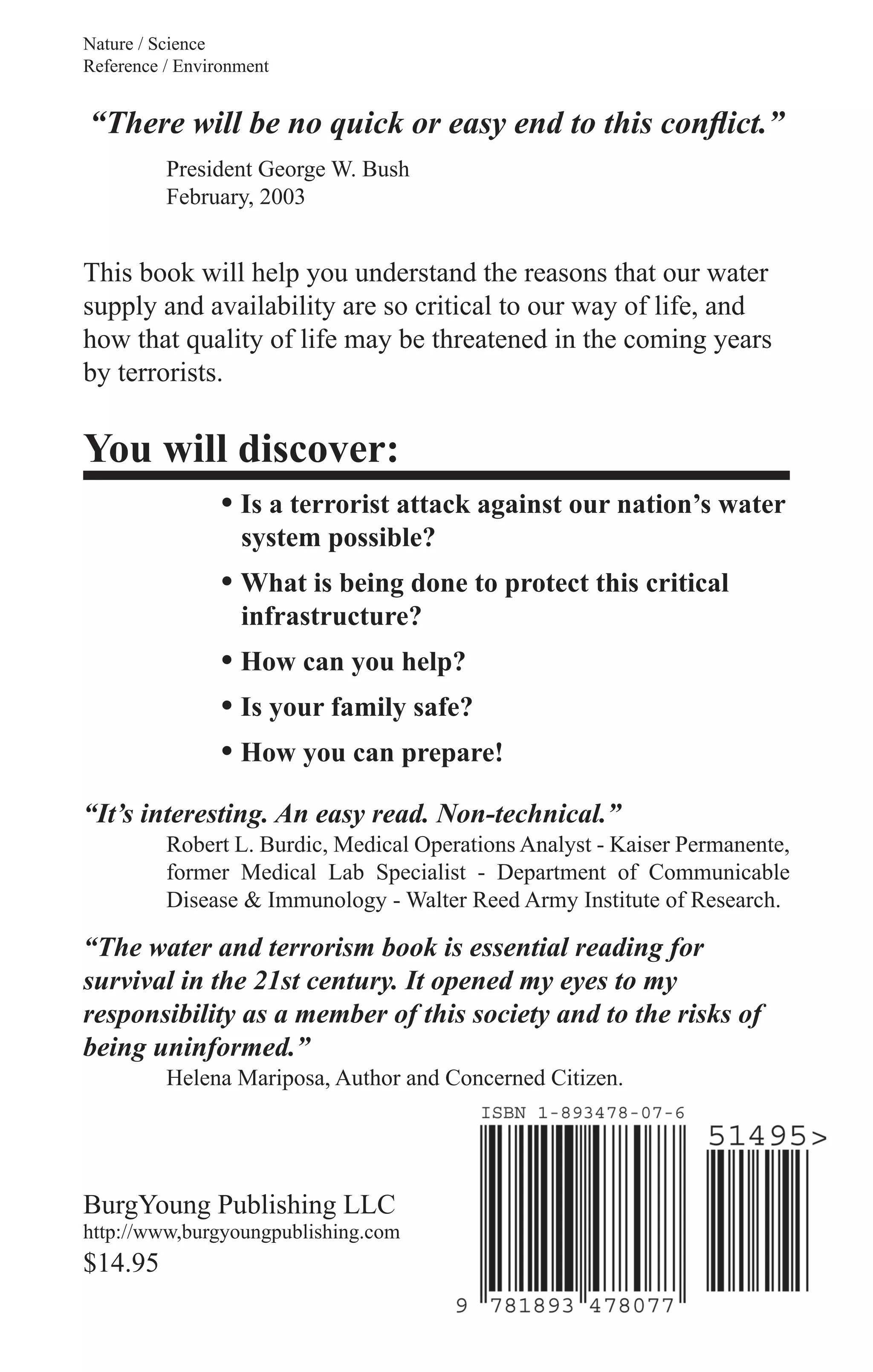 Understanding Water and Terrorism