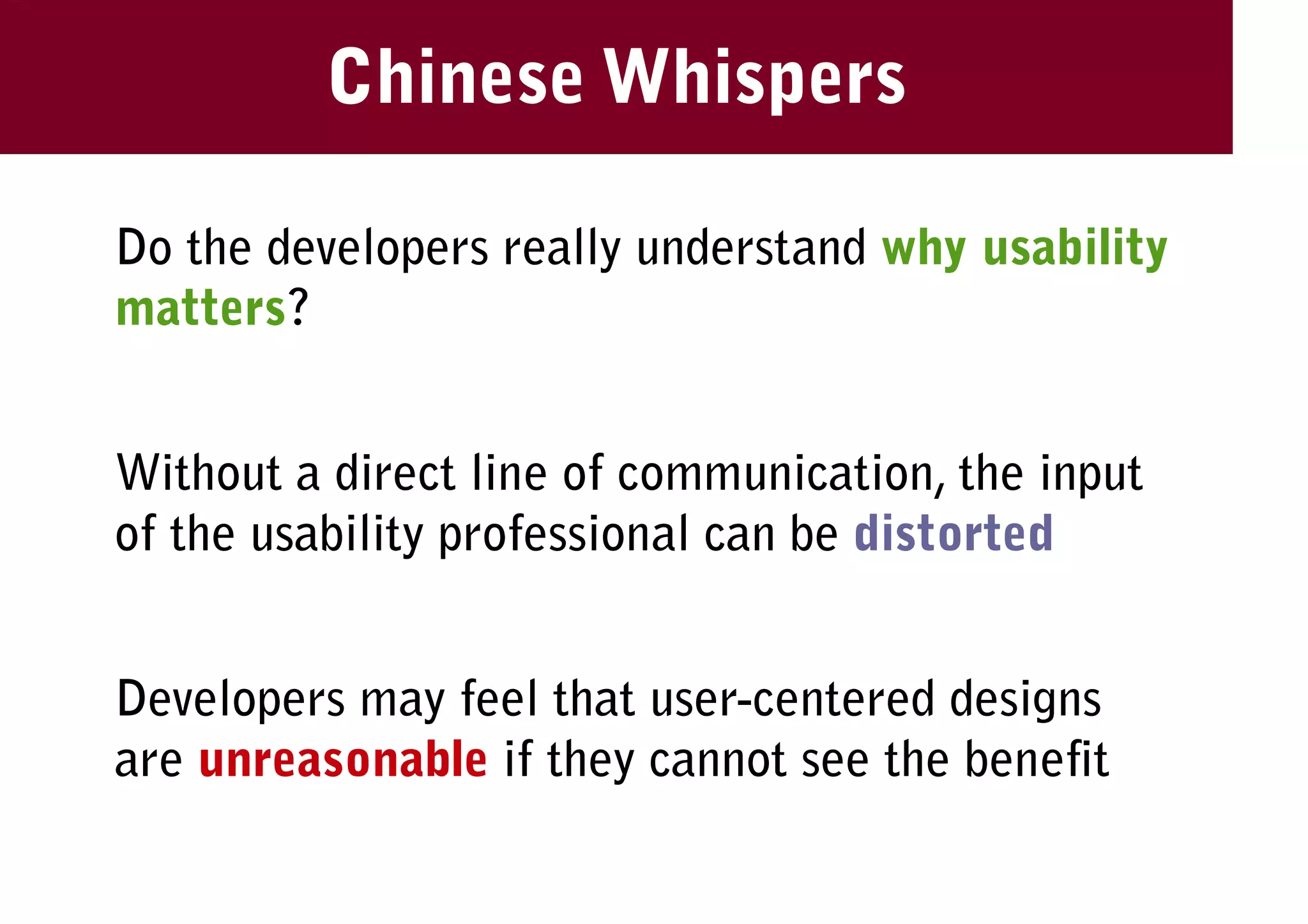 Usability And Software Developers
