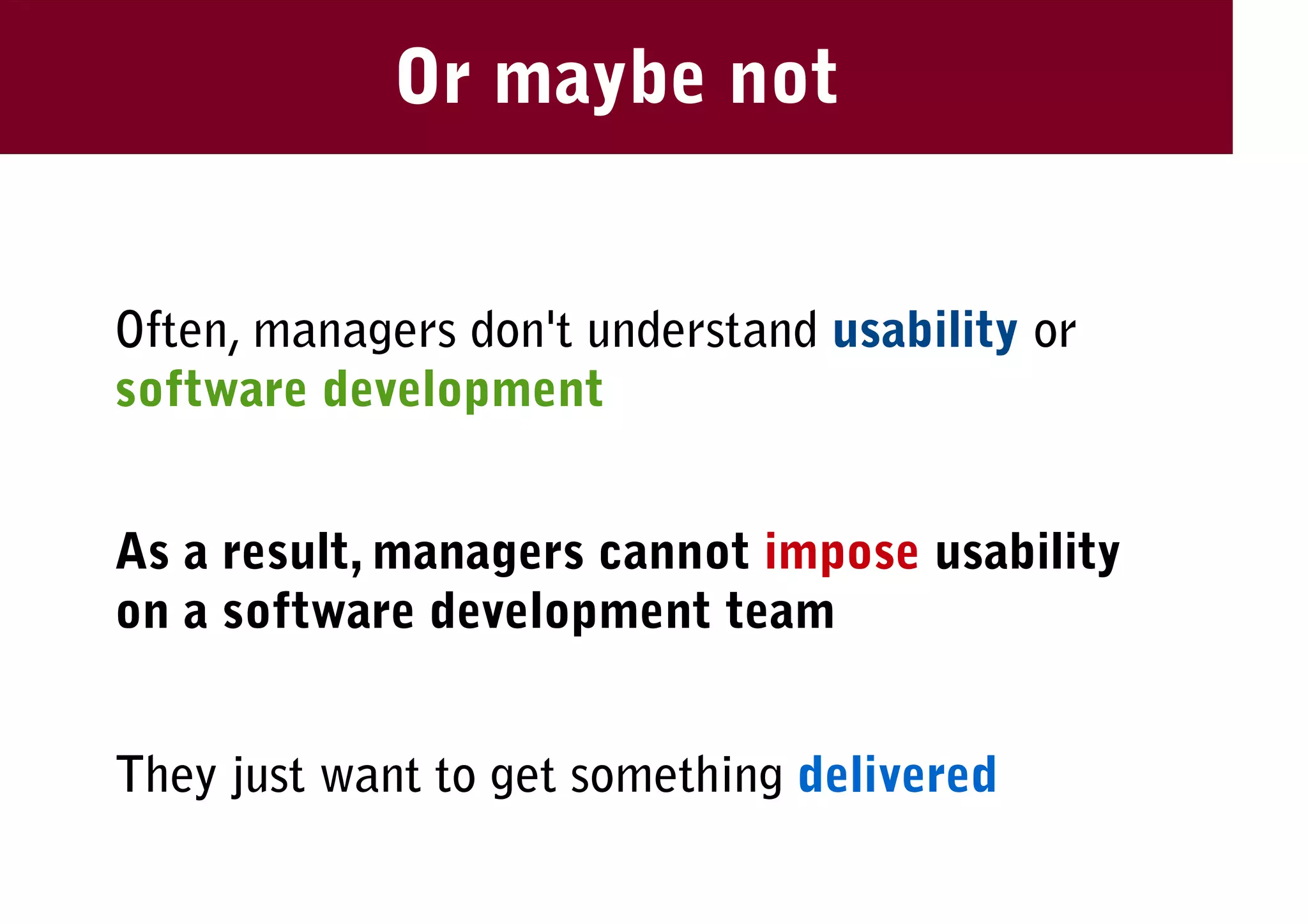 Usability And Software Developers