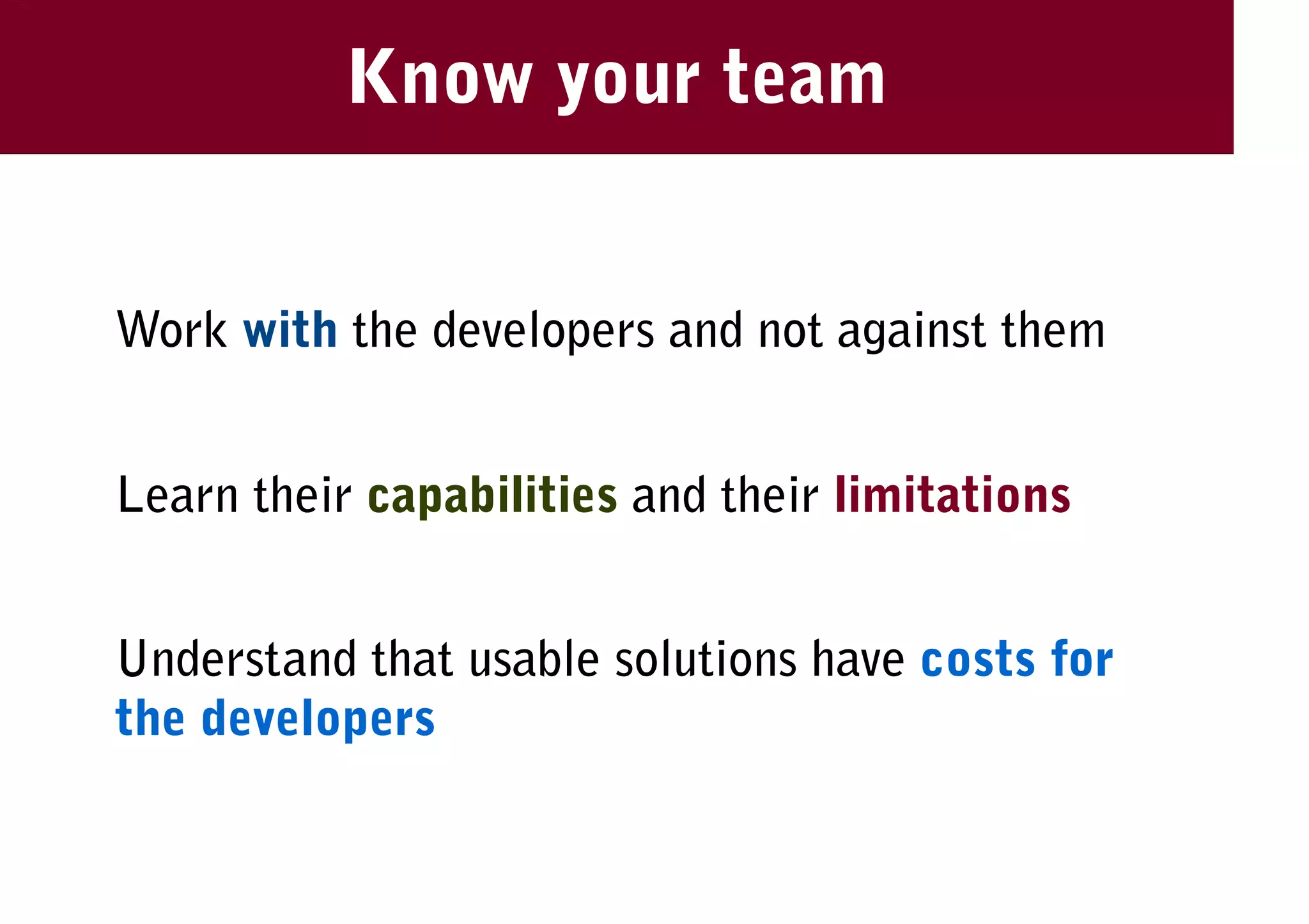 Usability And Software Developers