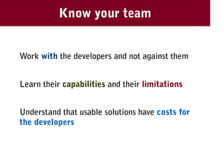 Usability And Software Developers