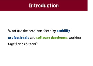 Usability And Software Developers