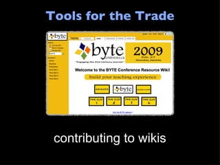 Tools for the Trade contributing to wikis 