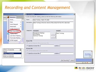 Recording and Content Management 666204 